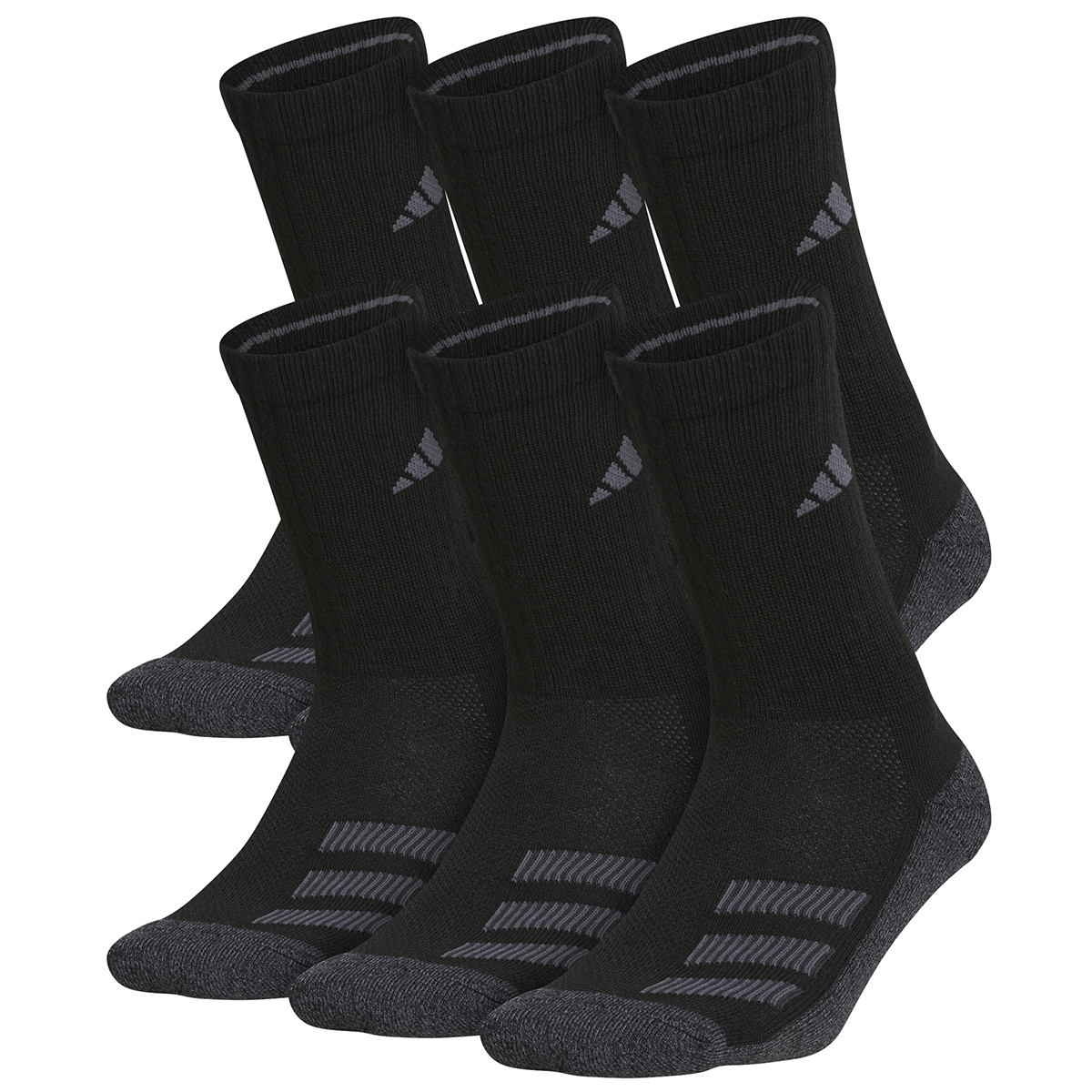 Adidas Youth Cushioned Angle Stripe Crew Socks, 6 Pack
