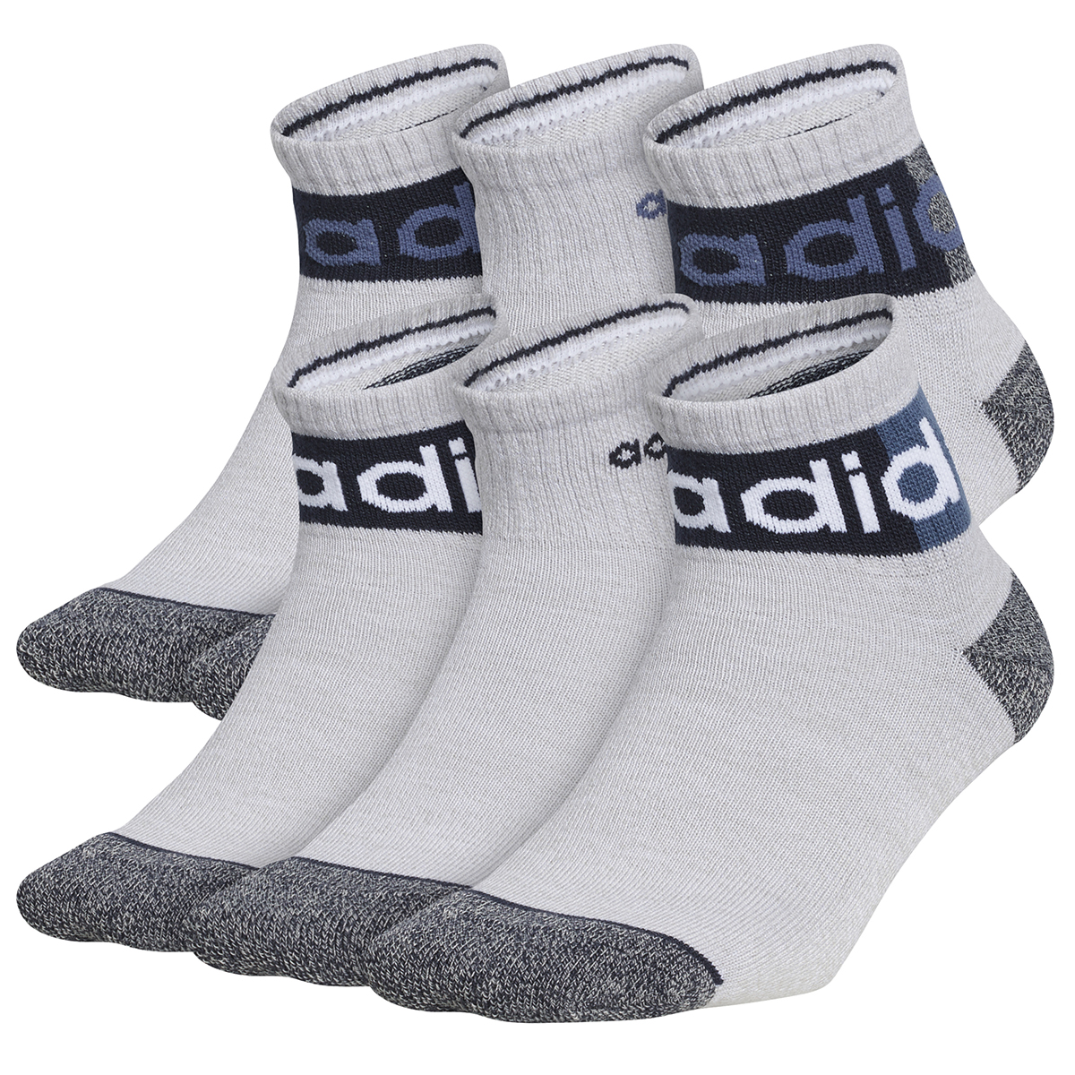 Adidas Kids' Blocked Linear 2.0 Quarter Socks, 6 Pack