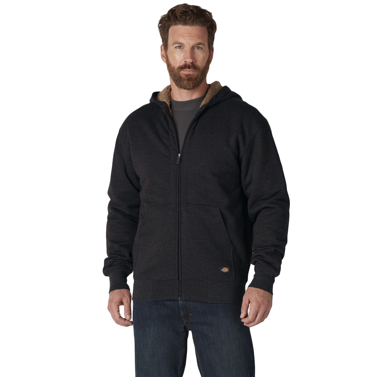 Dickies Men's Sherpa Lined Full Zip Fleece Hoodie