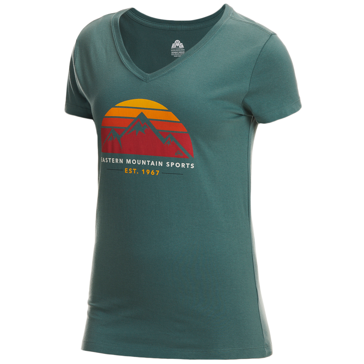 EMS Women’s Est 1967 Short Sleeve Graphic V Neck Tee – Size L
