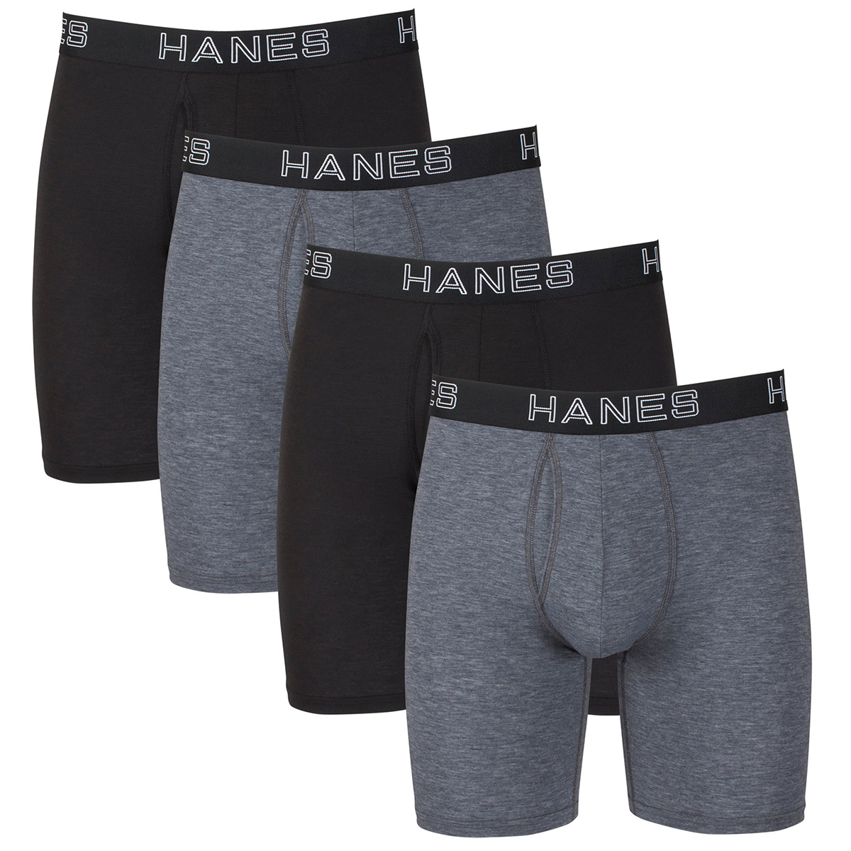 Hanes Men's Ultimate Comfort Flex Fit Total Support Pouch Boxer Brief, 4 Pack