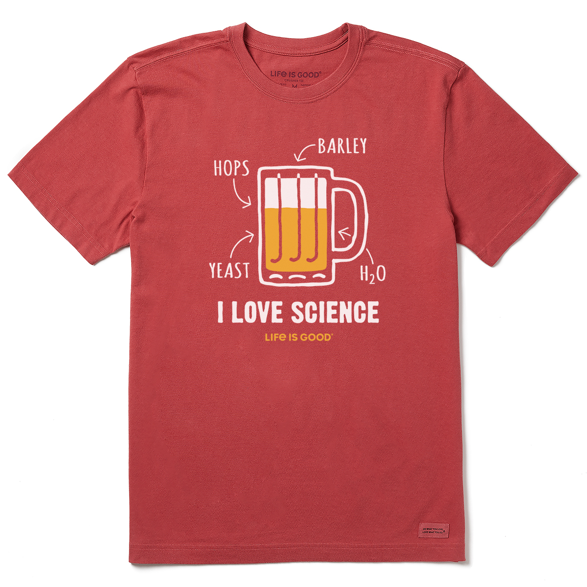 Life Is Good Men's I Love Science Beer Crusher Graphic Tee