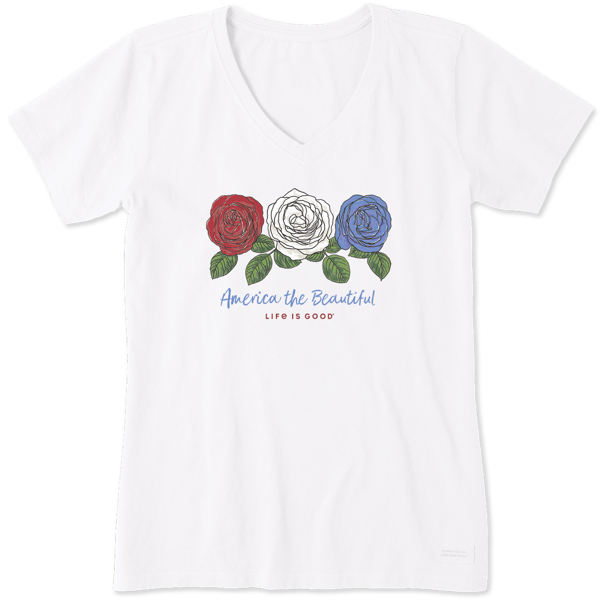 Life Is Good Women's America The Beautiful Crusher Short-Sleeve Tee