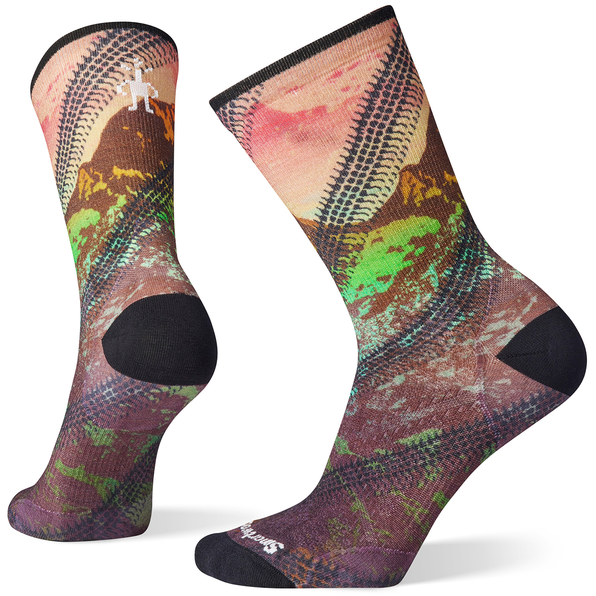 Smartwool Women's Bike Zero Cushion Mountain Print Crew Socks