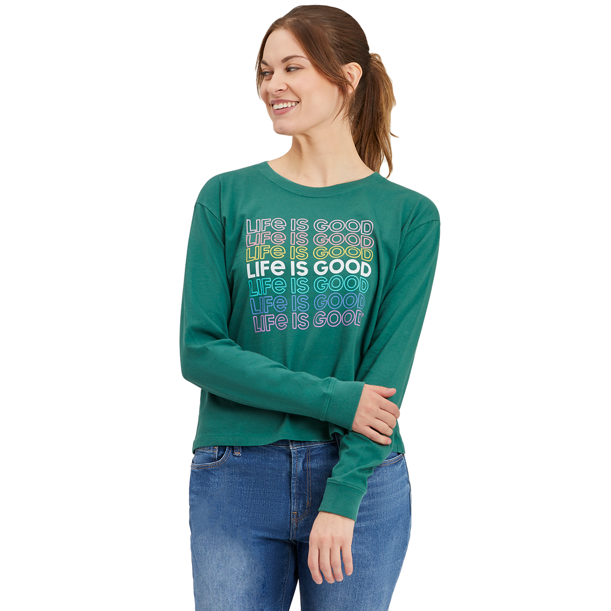 Life Is Good Women's Multi-Stack Long-Sleeve Crusher Tee