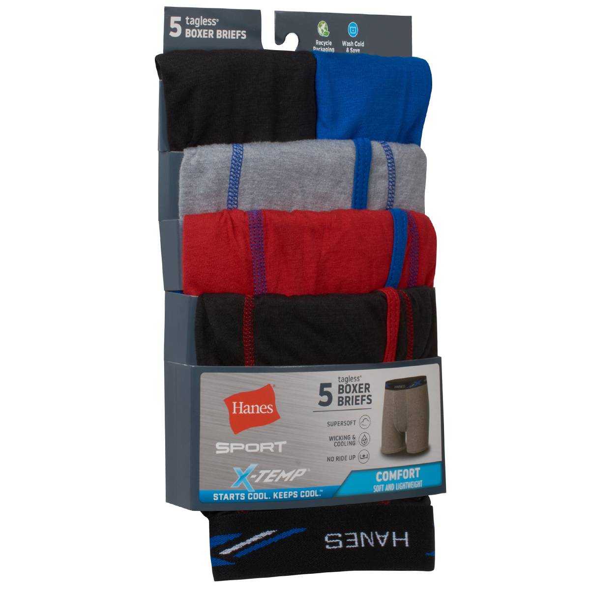 HANES Men's Sport X-Temp Boxer Briefs, 4 Pack - Eastern Mountain Sports