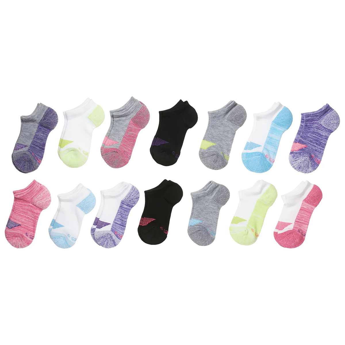 Hanes Girls' Ultimate Cool Comfort No Show Socks, 14-Pack