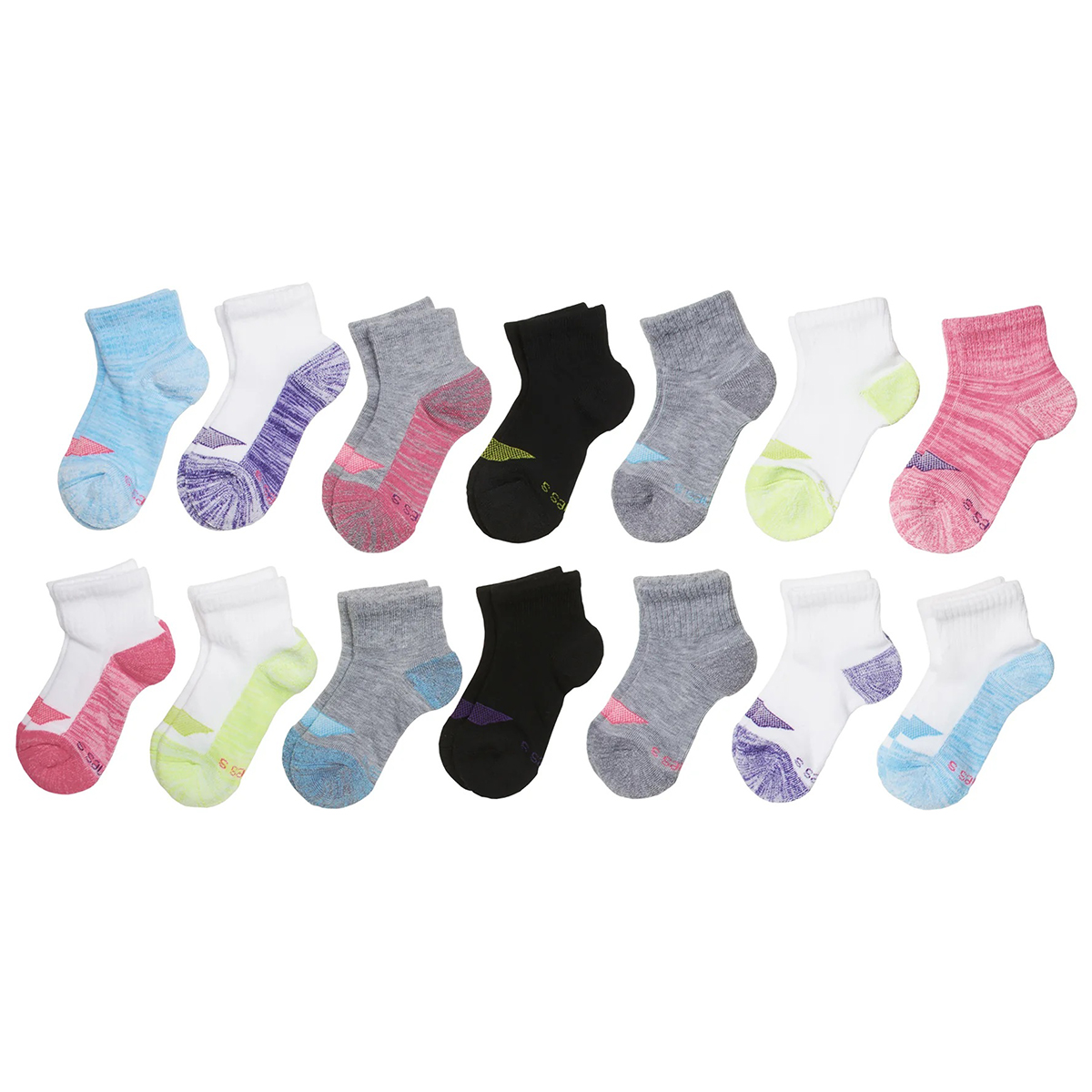 Hanes Girls' Ultimate Cool Comfort Ankle Socks, 14 Pack