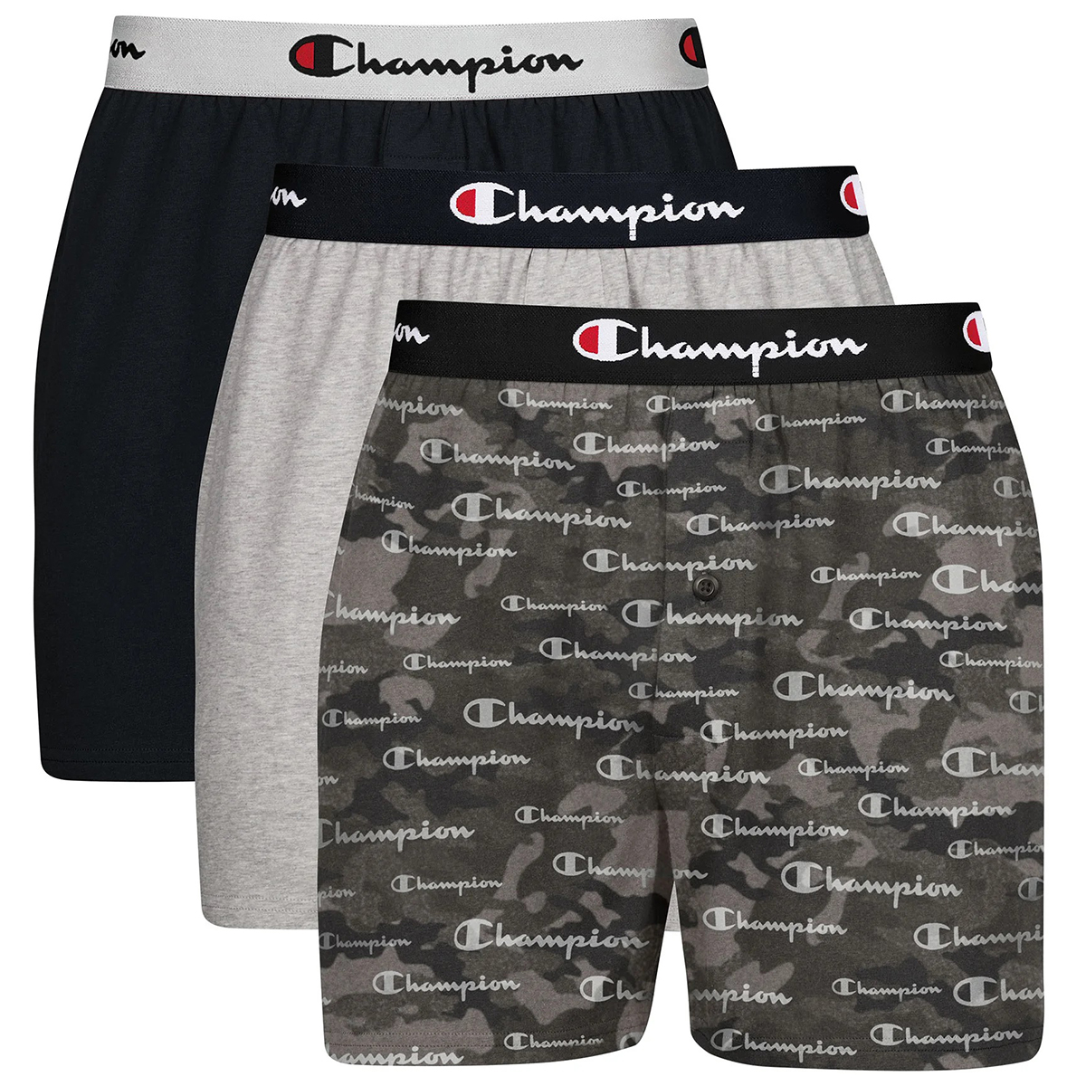 Champion Men's Everyday Cotton Stretch Boxers, 3 Pairs