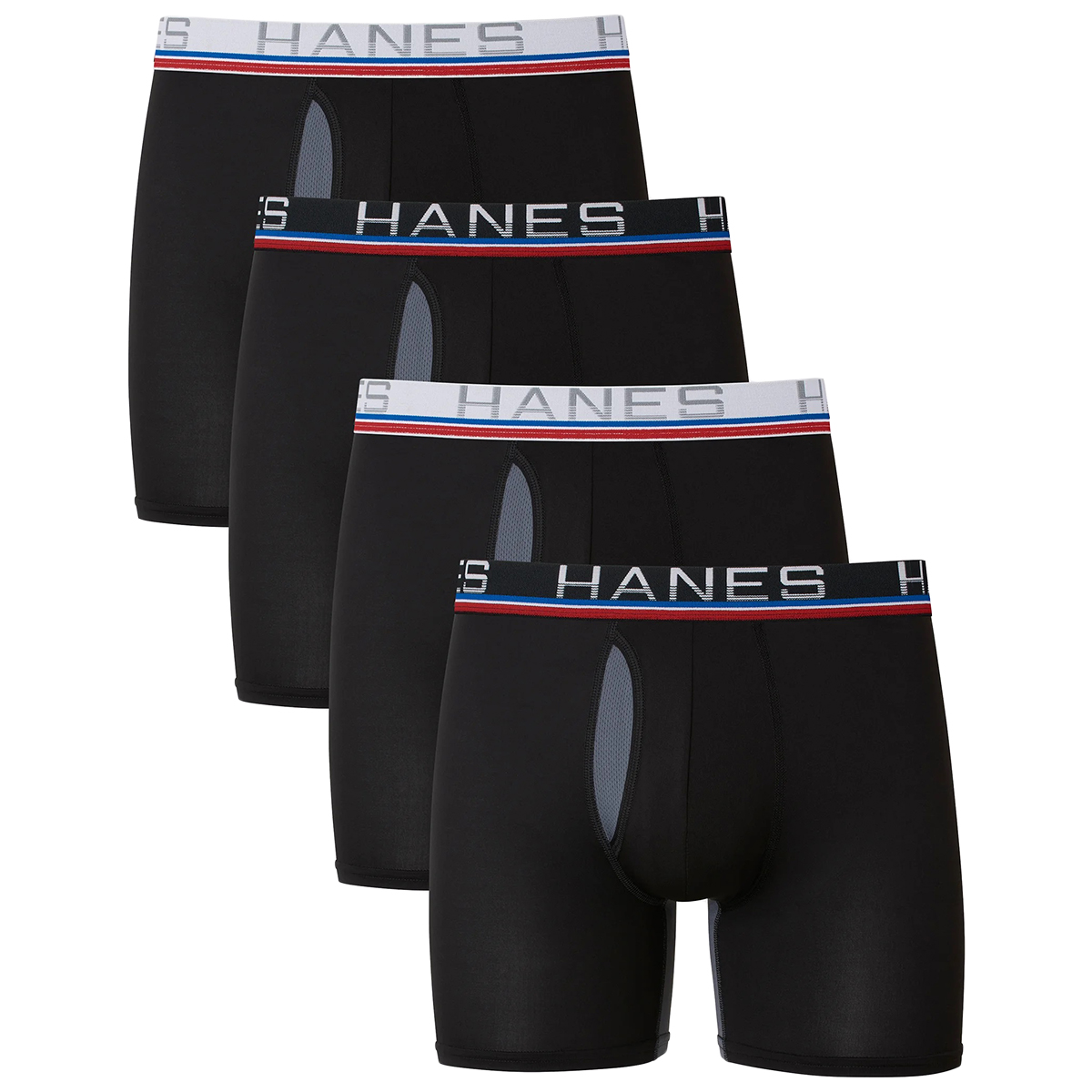 Hanes Sport Men's Total Support Pouch X-Temp Cooling Boxer Briefs, 4-Pack