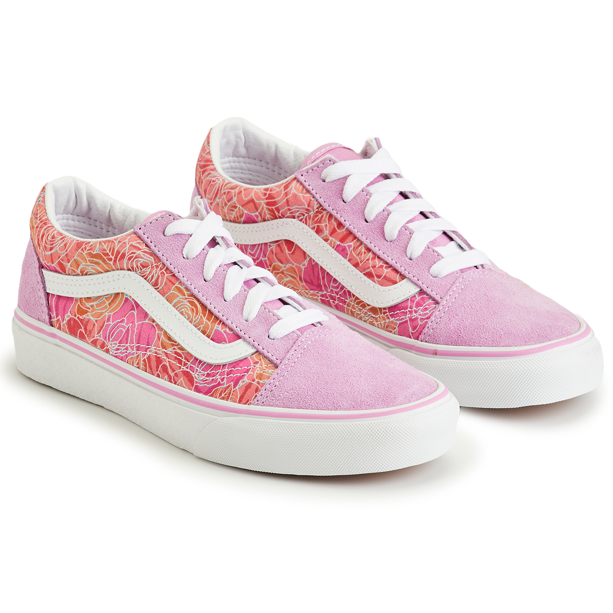 Vans Little Girls' Rose Camo Old Skool Shoes