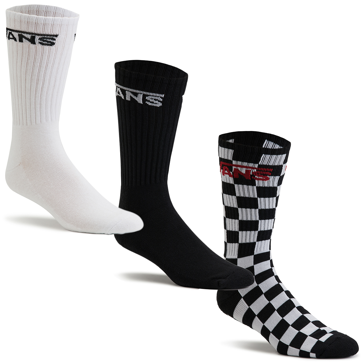 Vans Guys' Classic Crew Socks, 3 Pack