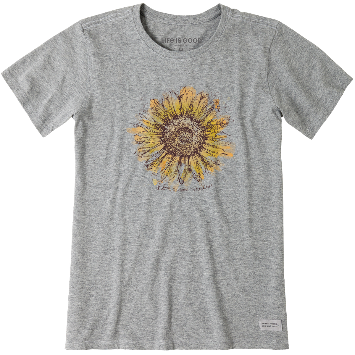 Life Is Good Women's Scribbled Sunflower Short-Sleeve Crusher Tee