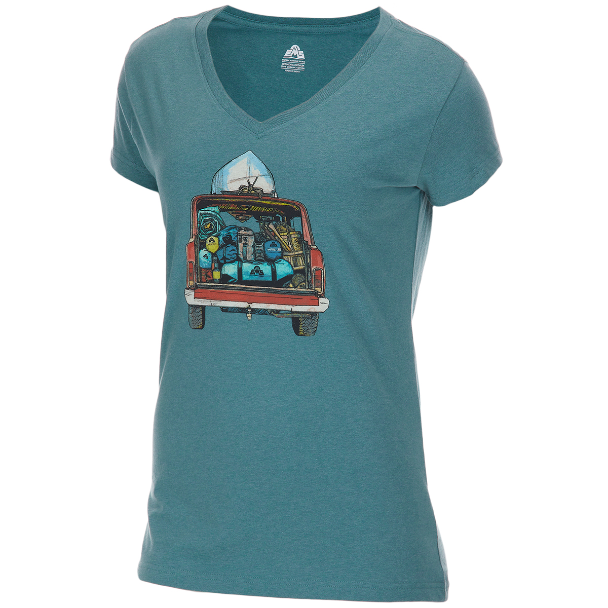 EMS Women’s Pack It Up Short-Sleeve Graphic V-Neck Tee – Size XL