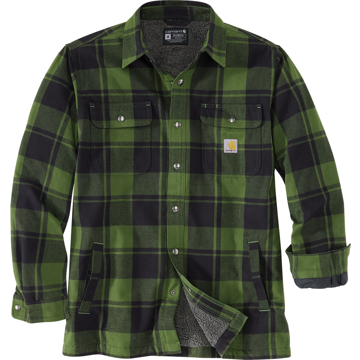Carhartt Men's Relaxed Fit Flannel Sherpa-Lined Jacket