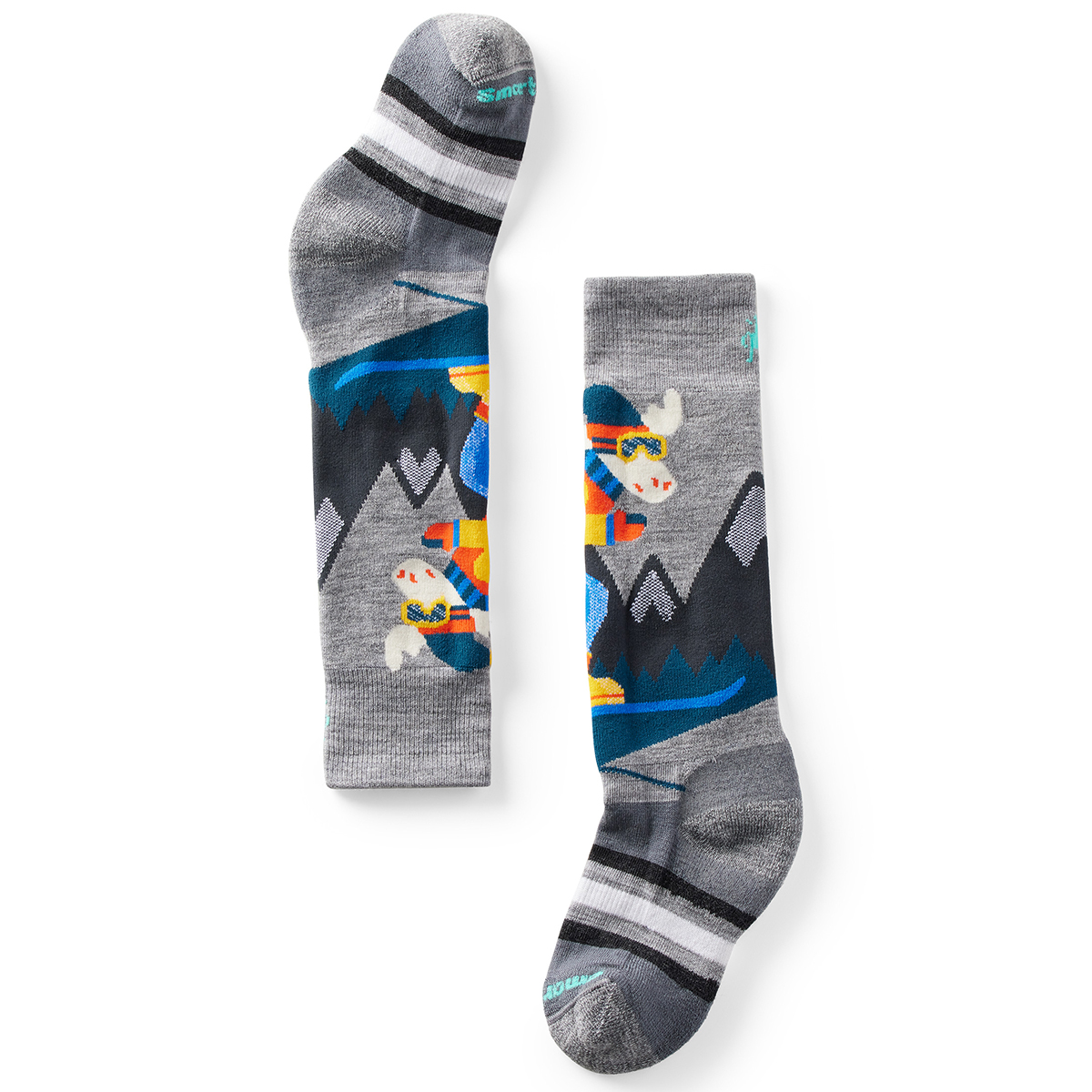 Smartwool Kids’ Wintersport Full Cushion Mountain Moose Pattern Over The Calf Socks