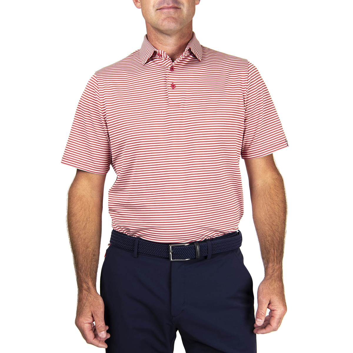 Kjus Men's Lee Stripe Short-Sleeve Polo - Size L