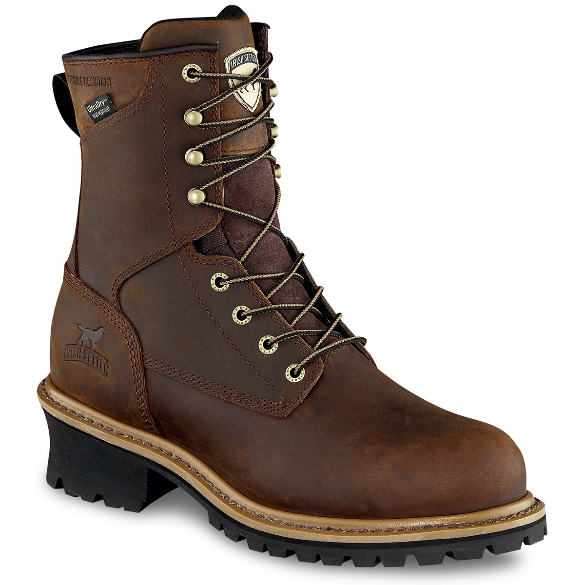 Irish Setter Men's Masabi Waterproof Safety Toe Puncture Resistant Logger Boots, Wide Ee
