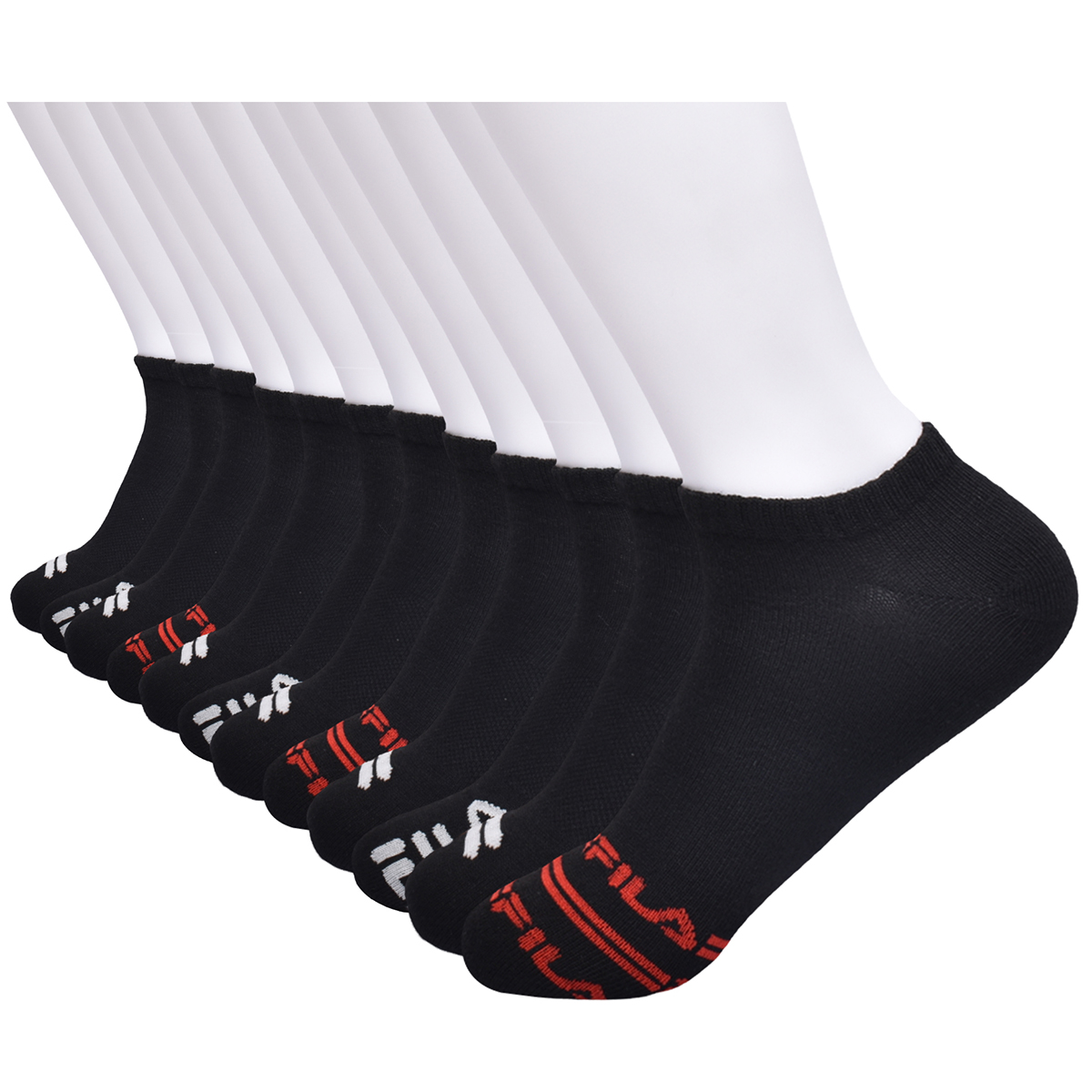 Fila Men's No Show Socks - 12 Assorted Pairs