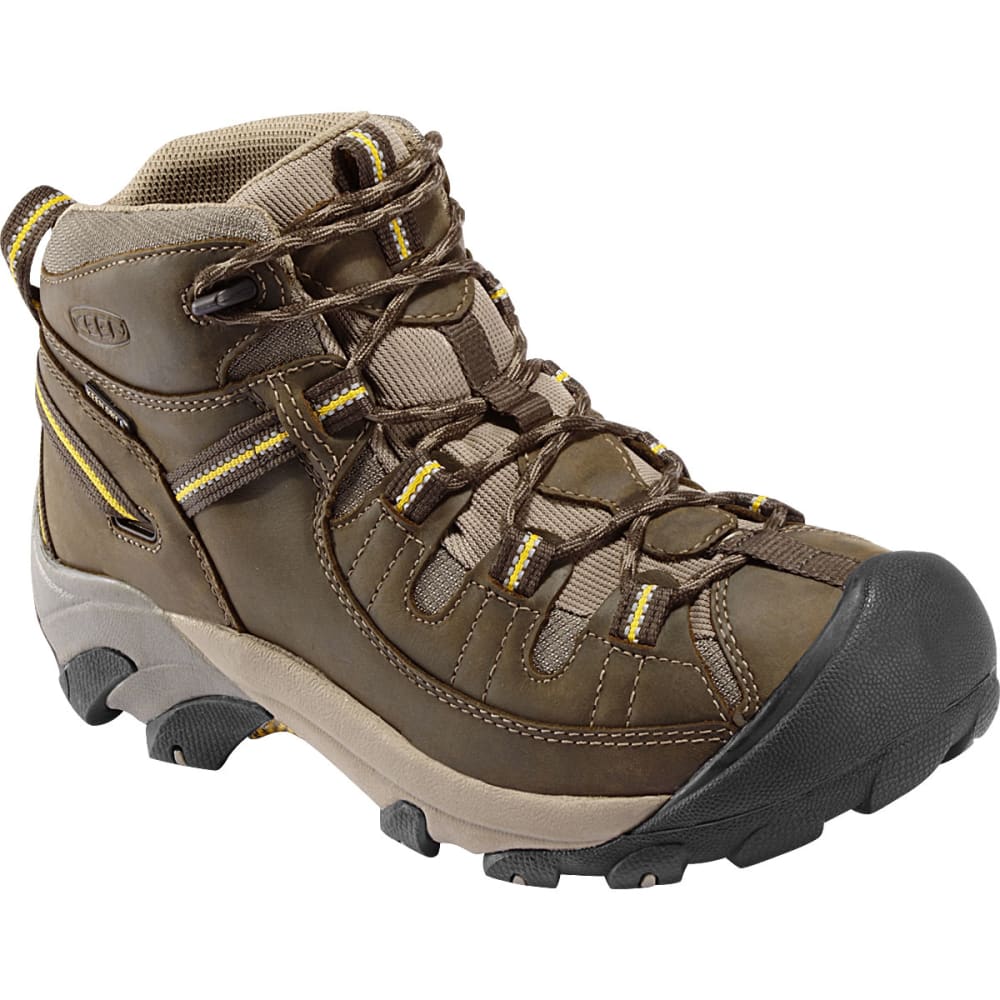 KEEN Men's Targhee II WP Hiking Boots, Black Olive/Yellow, Wide 8