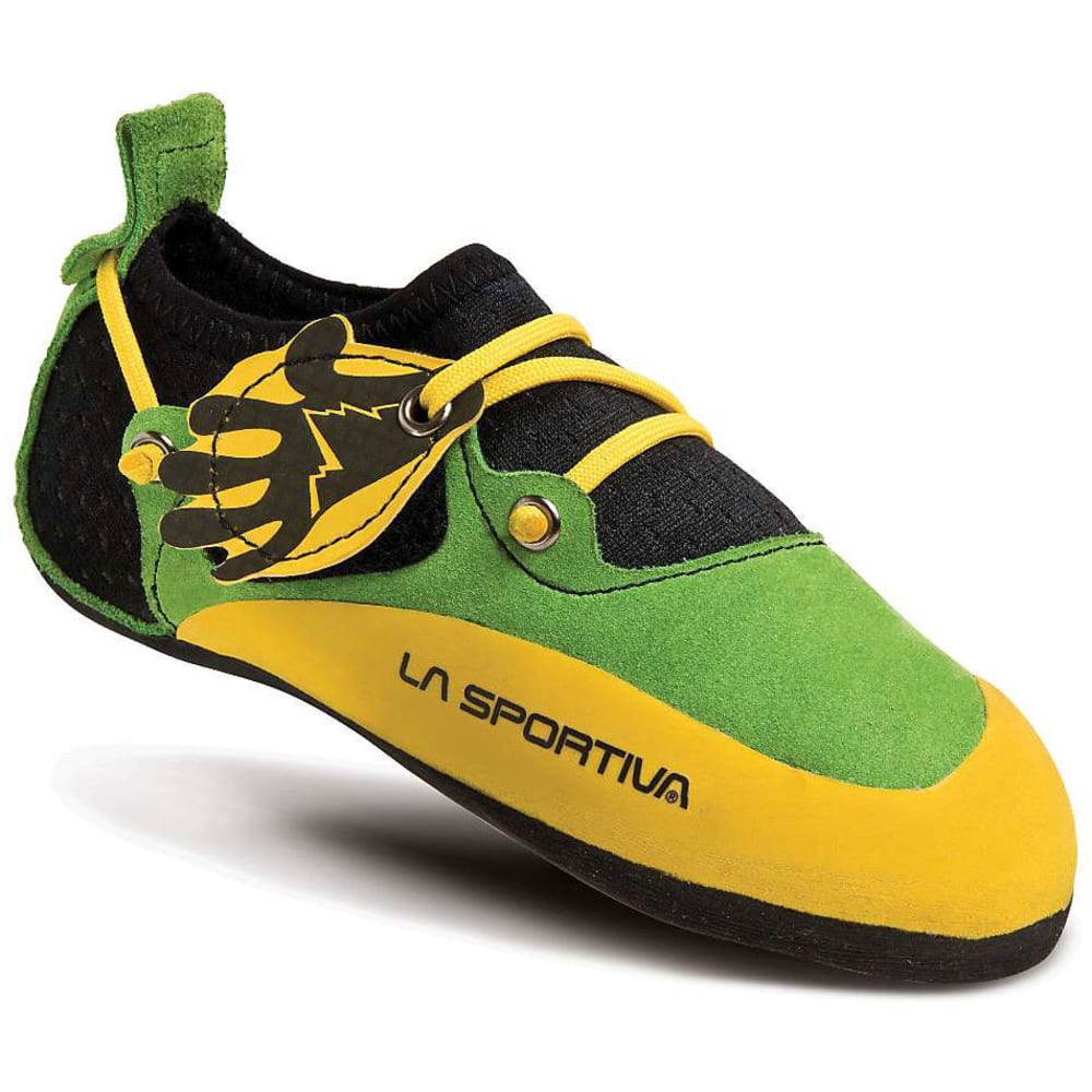 LA SPORTIVA Kids' Stickit Climbing Shoes, Green/Yellow 26