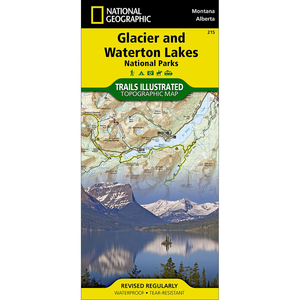 NAT GEO Glacier/Waterton Nat'l Park Map NA