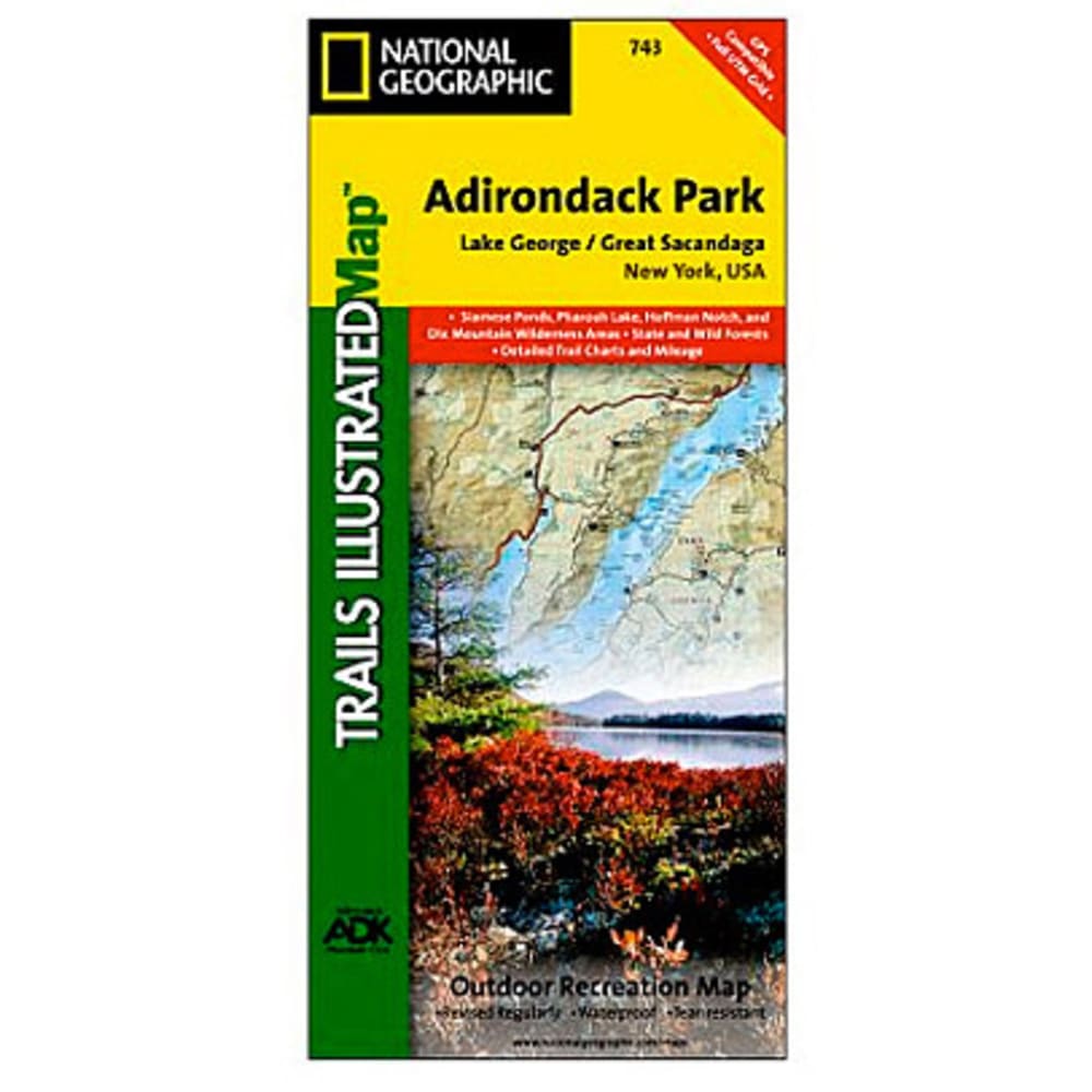 NAT GEO Adirondack Park Map, Lake George/Great Sacandaga NA