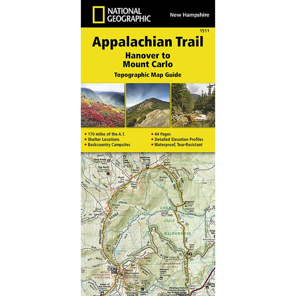 NATIONAL GEOGRAPHIC Appalachian Trail, Hanover to Mount Carlo Topographic Map Guide NO SIZE