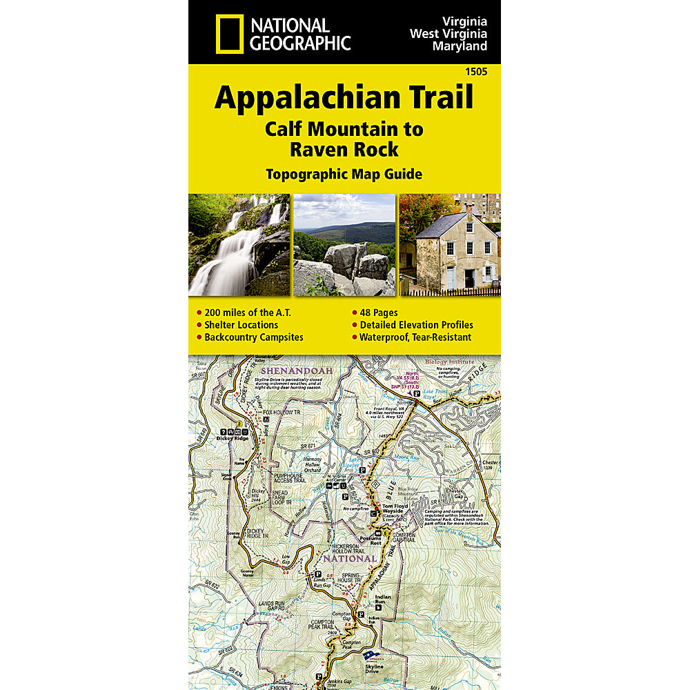 NATIONAL GEOGRAPHIC Appalachian Trail, Calf Mountain to Raven Rock Topographic Map Guide NO SIZE