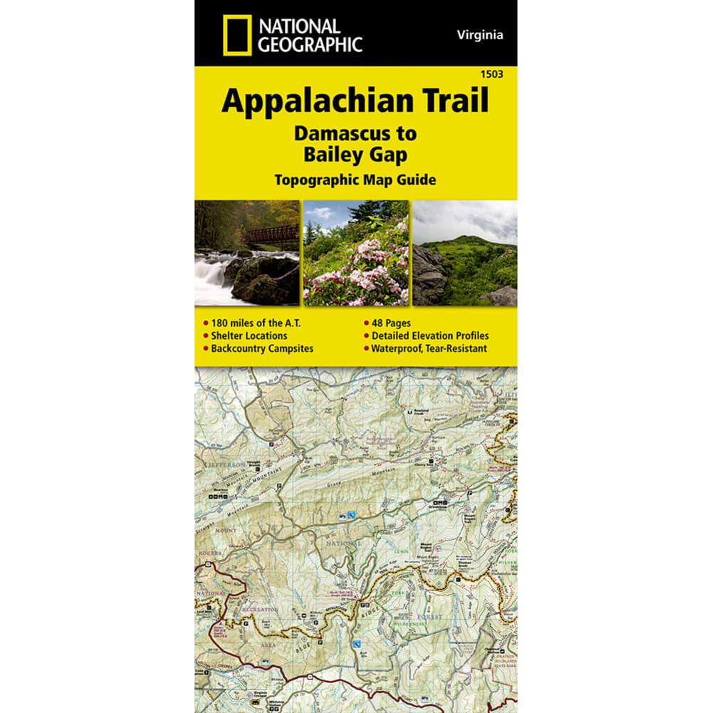 NATIONAL GEOGRAPHIC, Damascus to Bailey Gap, VA Map NO SIZE
