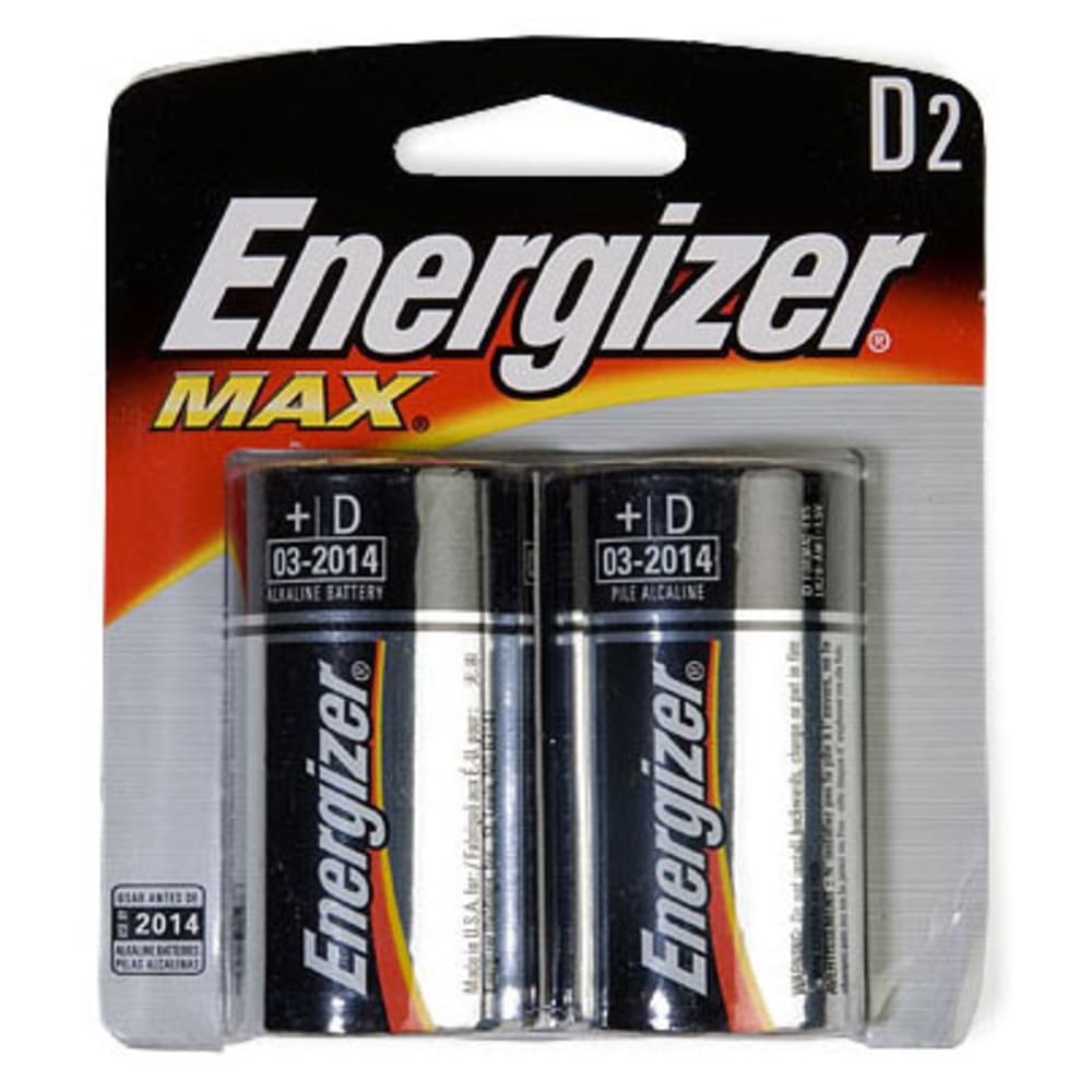 ENERGIZER D Batteries, 2-Pack NA