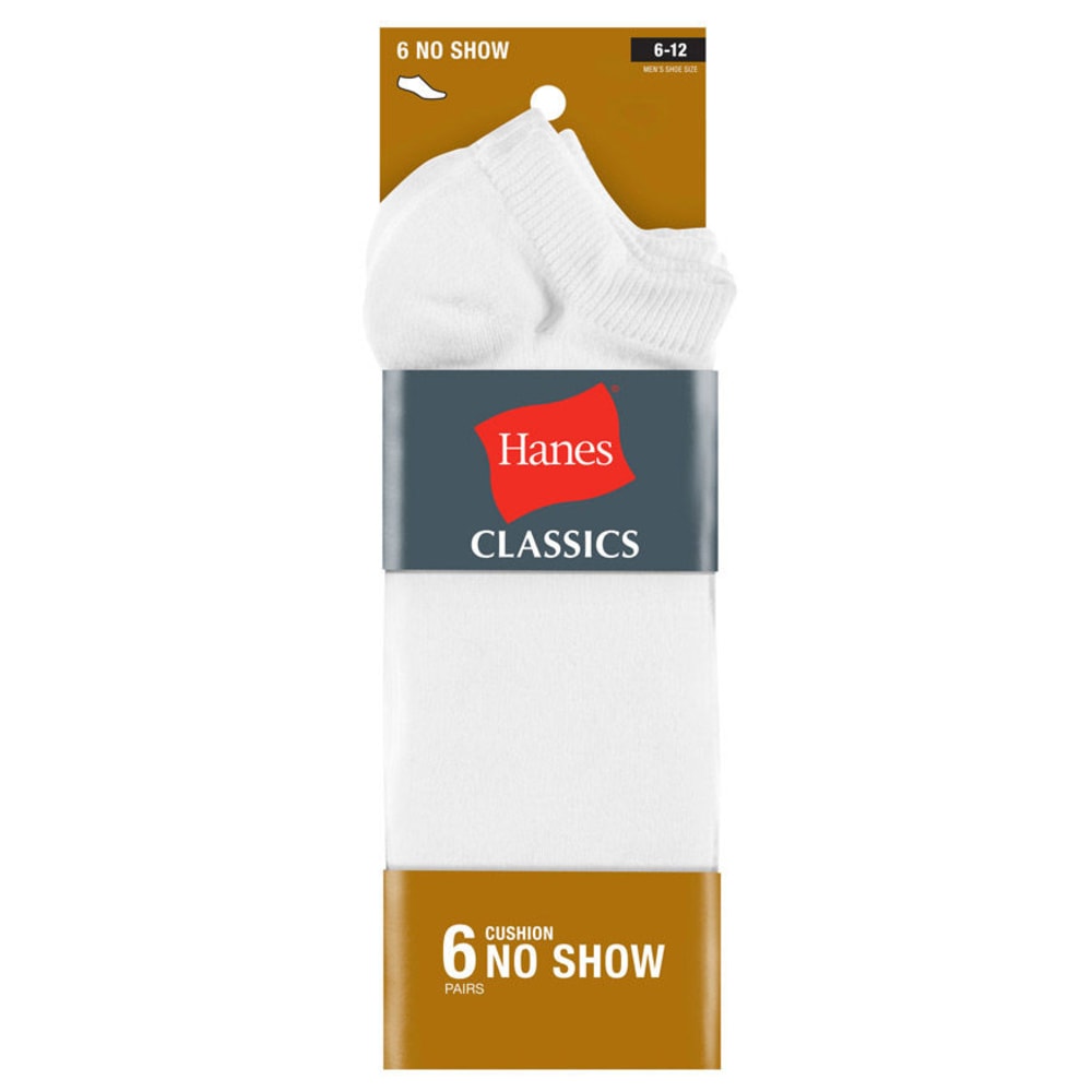 HANES Classics Men's Extra Low Cut Socks, 6-Pack 10-13