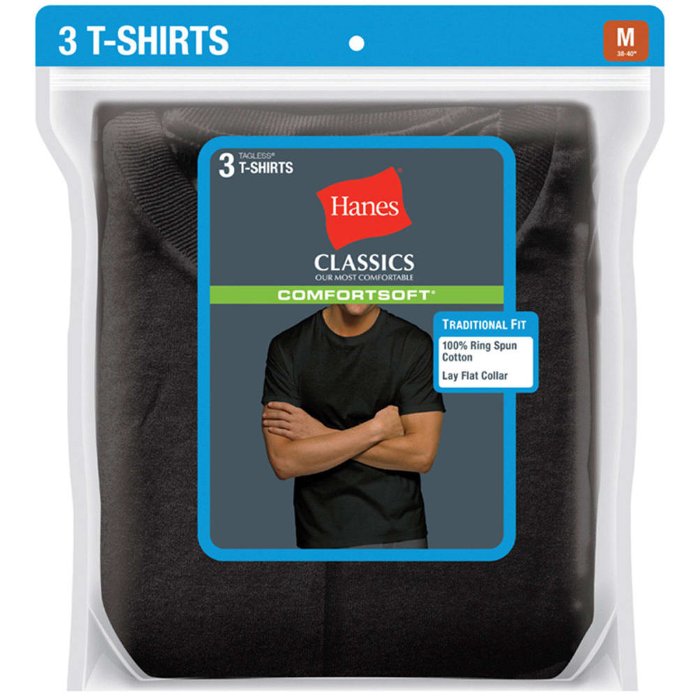 HANES Men's Classics ComfortSoft Crew Neck Tees, 3-Pack S