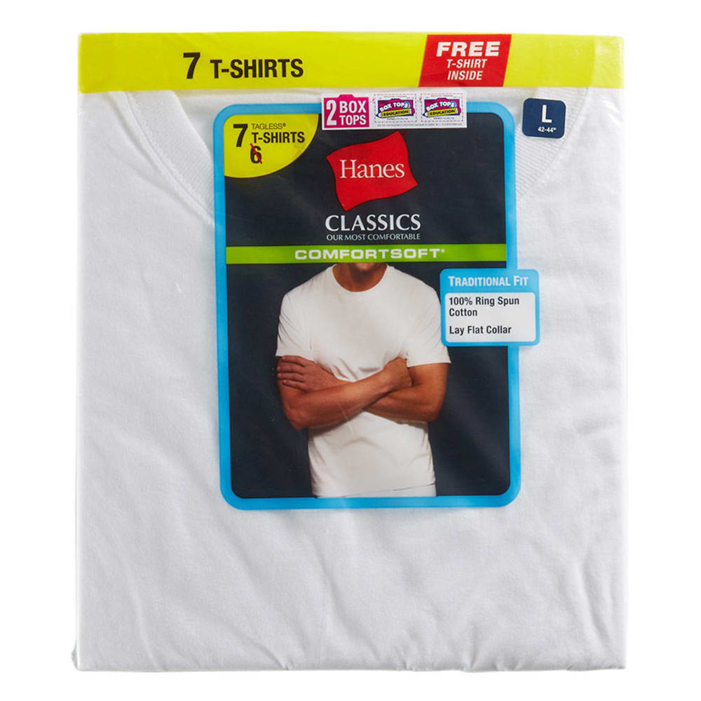 HANES Classics Men's Crew T-Shirt, 7-Pack - Eastern Mountain Sports