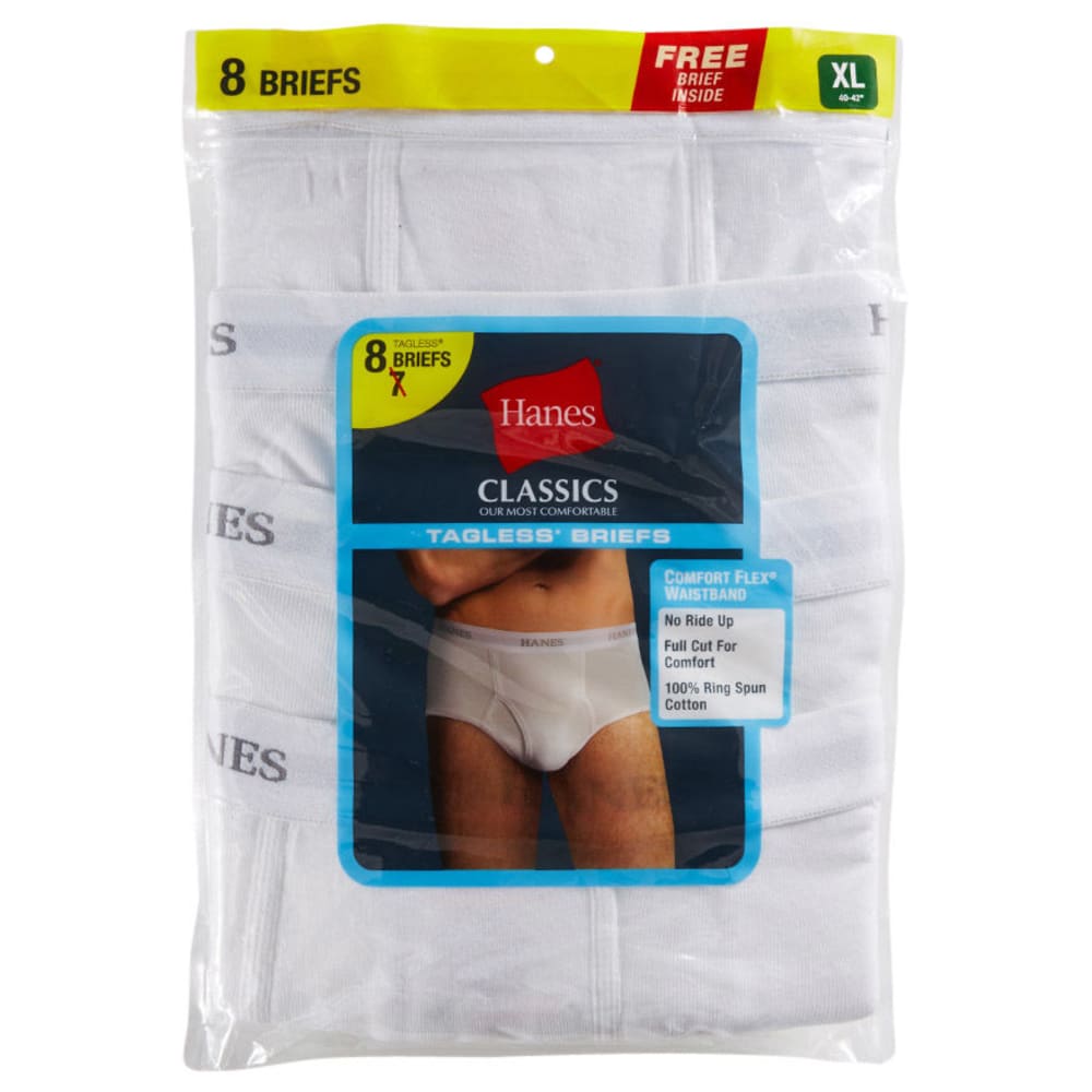 Hanes Classics Men`s TAGLESS No Ride Up Briefs with Comfort Flex