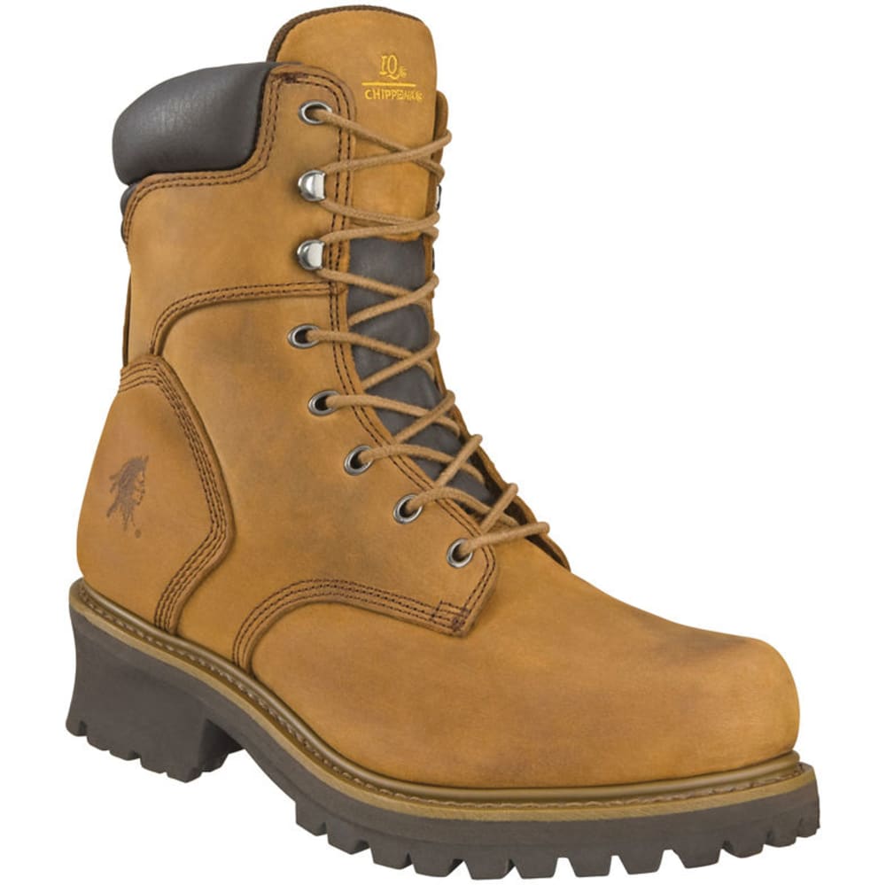 CHIPPEWA Men's 8 in. Oblique Steel-Toe Logger Boots, Tough Bark 7.5
