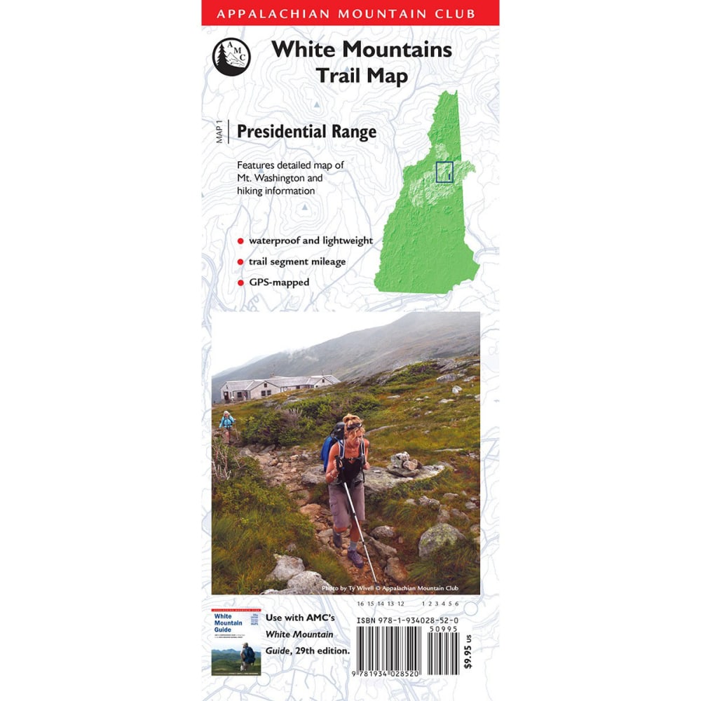 AMC White Mountains Trail Maps, Presidential Range NA