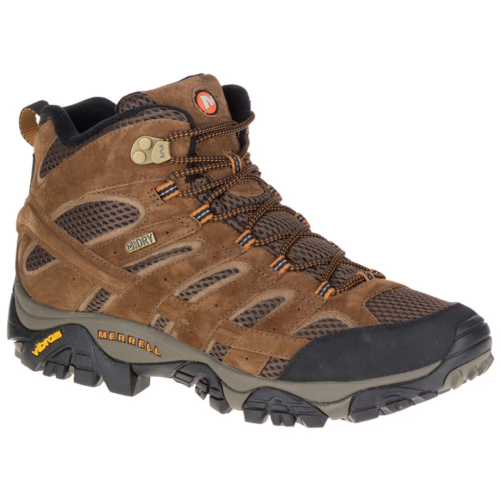 MERRELL Men's Moab 2 Mid Waterproof Hiking Boots, Earth, Wide 8