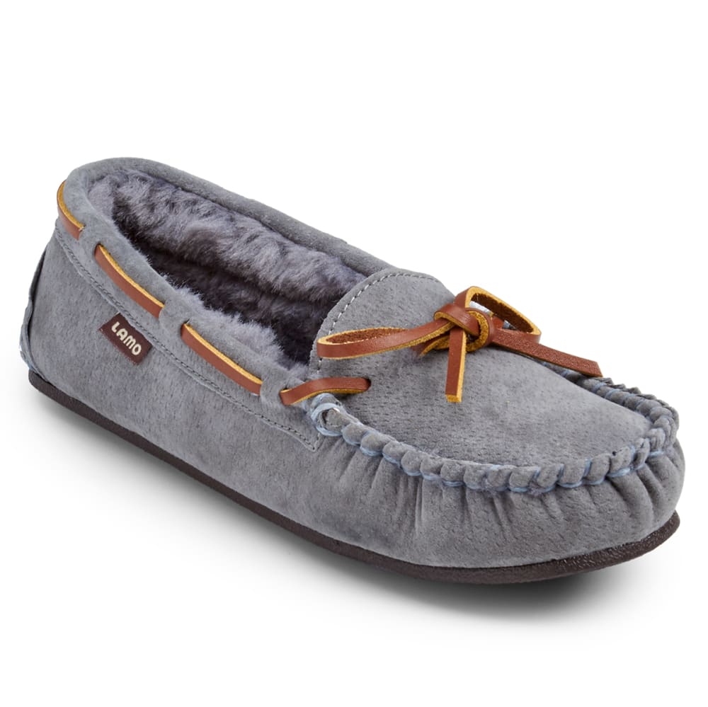 LAMO Women's Kayla Sherpa Moccasin Slippers, Charcoal 5