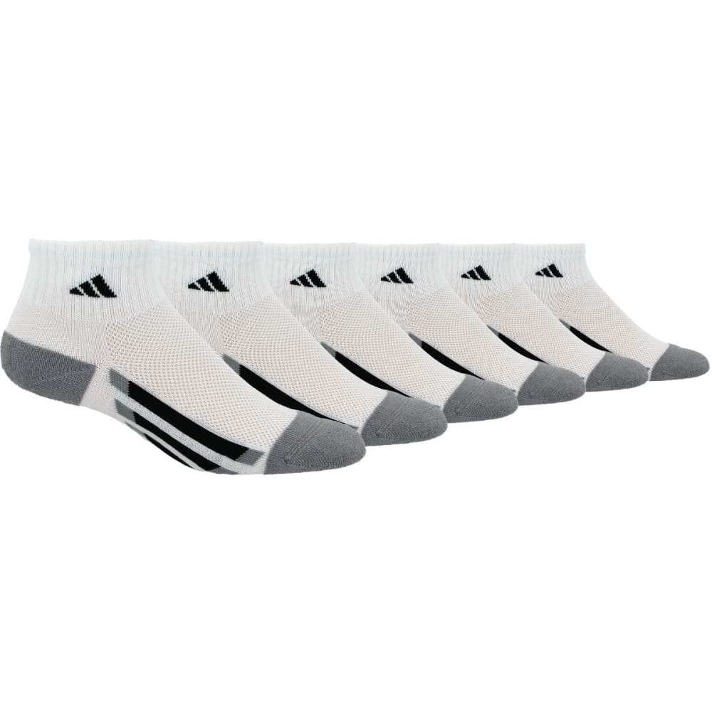 ADIDAS Boys' Grade School Vertical Stripe Quarter Socks, 6-Pack M