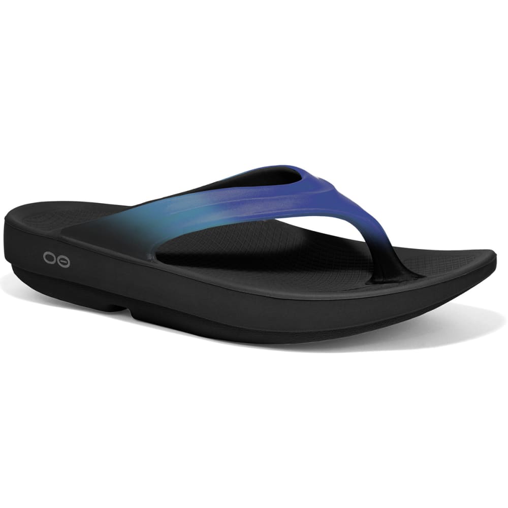 OOFOS Women's OOlala Thong Sandals, Bluejay/Black M4/W6