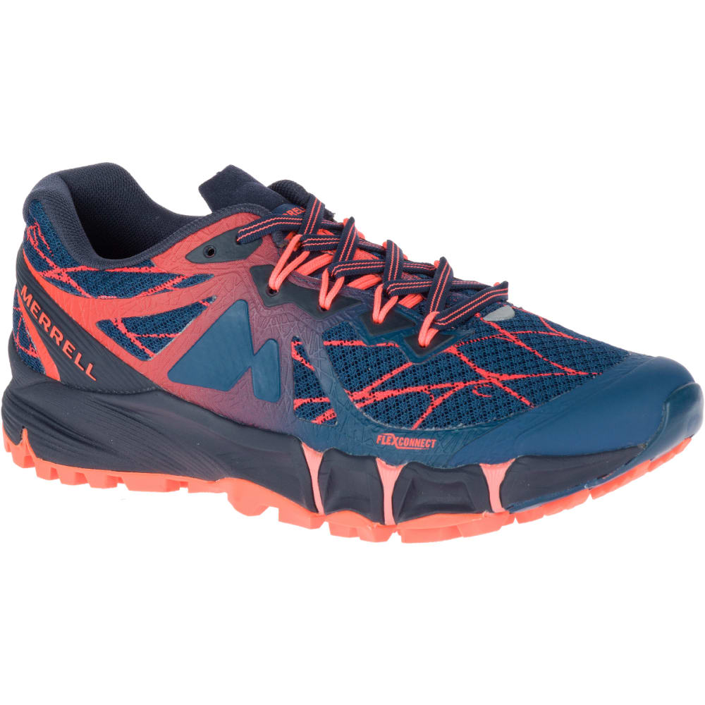 MERRELL Women's Agility Peak Flex Trail Running Shoes, Navy - Eastern ...