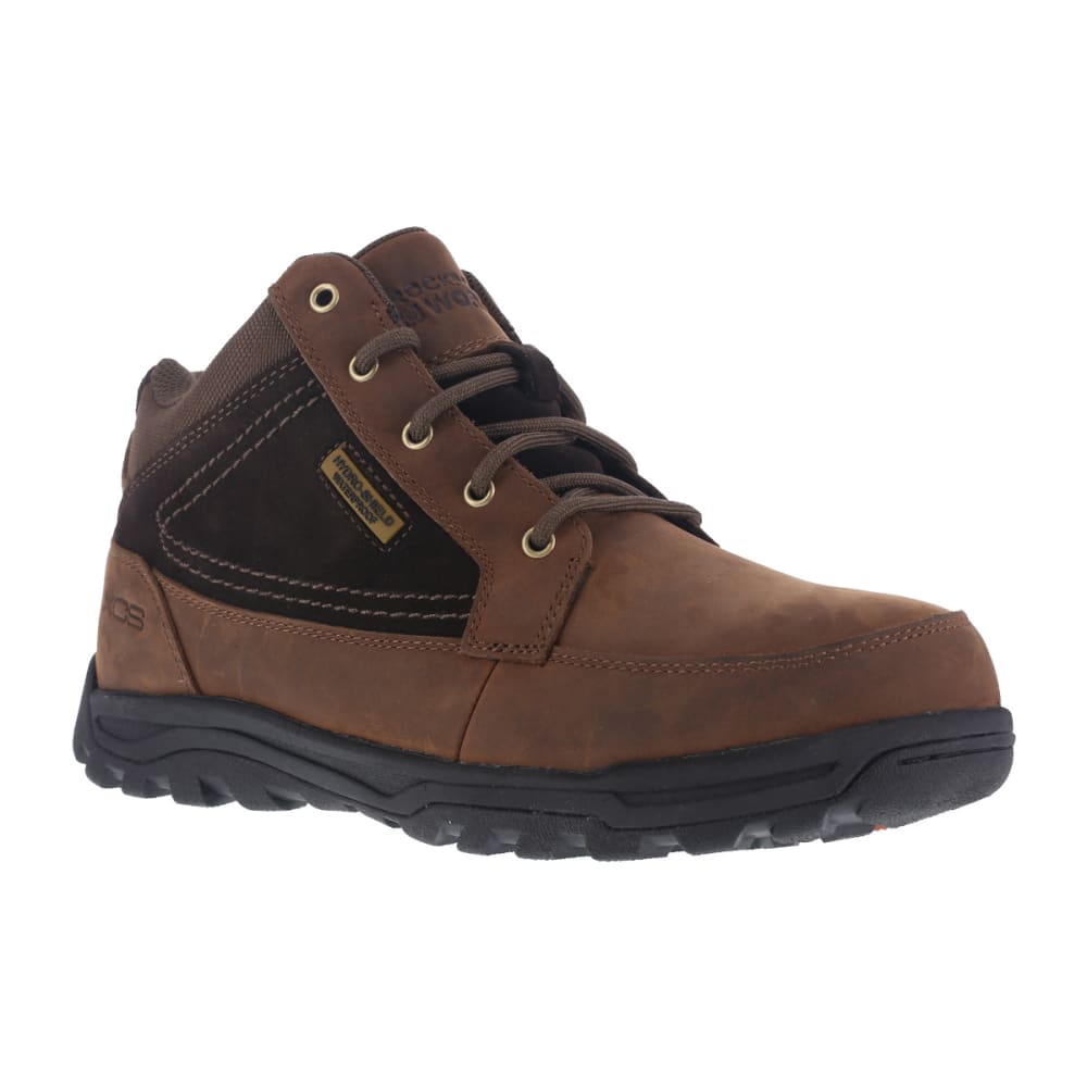 ROCKPORT WORKS Men's Trail Technique Steel Toe Trail Hiker Boots, Brown, Wide 8