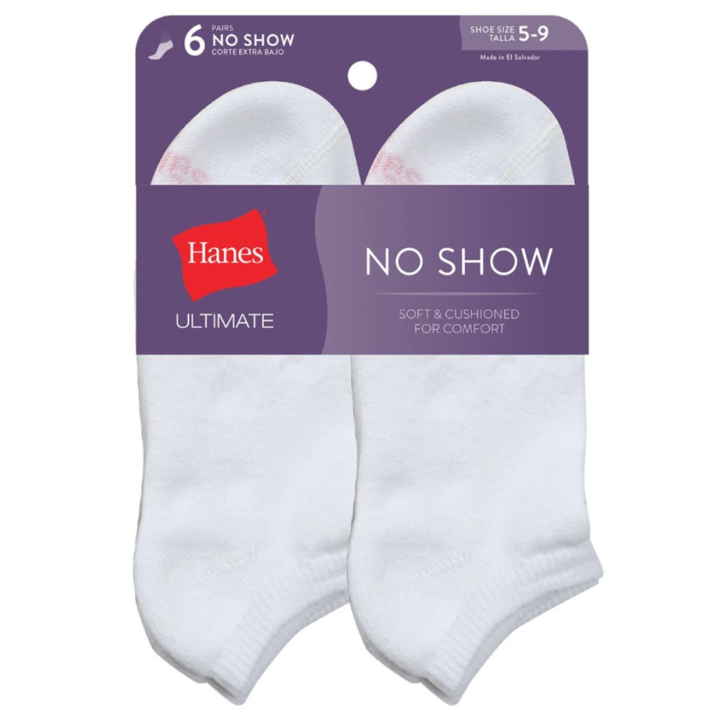 HANES Women's Ultimate No-Show Socks, 6-Pack 8-12