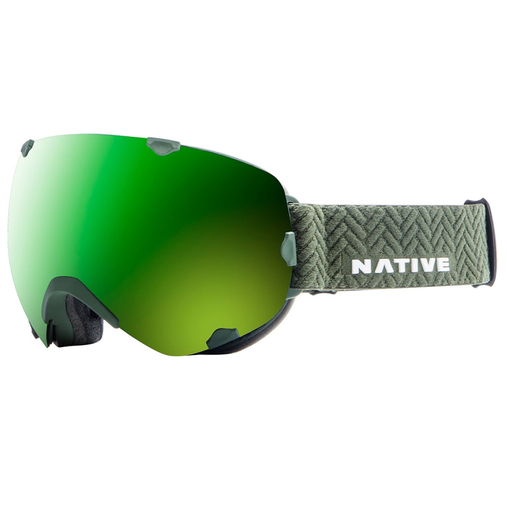NATIVE EYEWEAR Spindrift Goggles, Army Green/SnowTuned Amber Green ONE SIZE