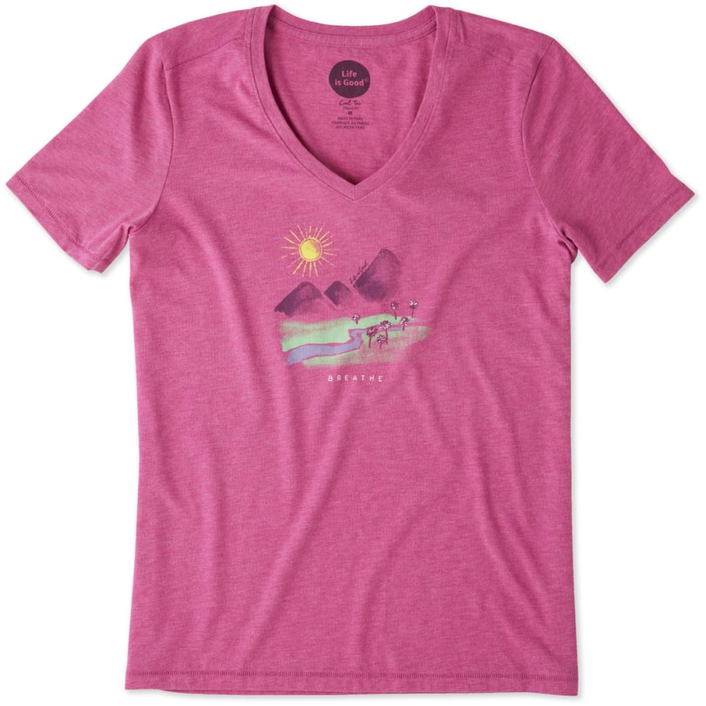 LIFE IS GOOD Women's Breathe in the Landscape Cool Vee Tee XS