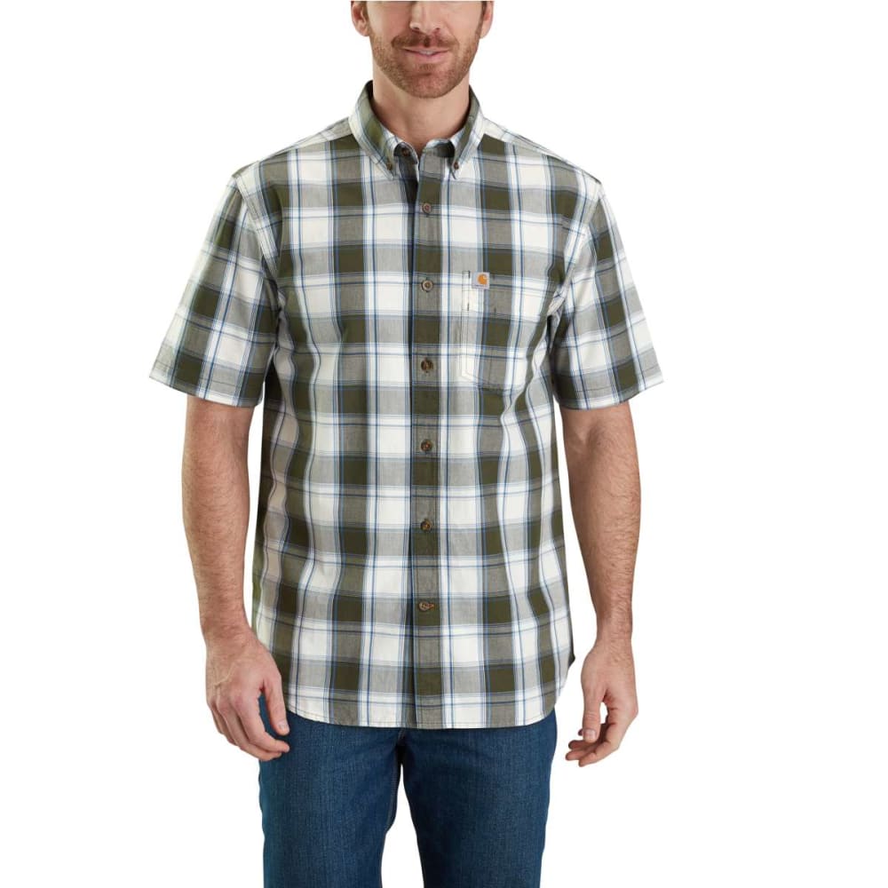 CARHARTT Men's Essential Plaid Button Down Short-Sleeve Shirt - Eastern ...