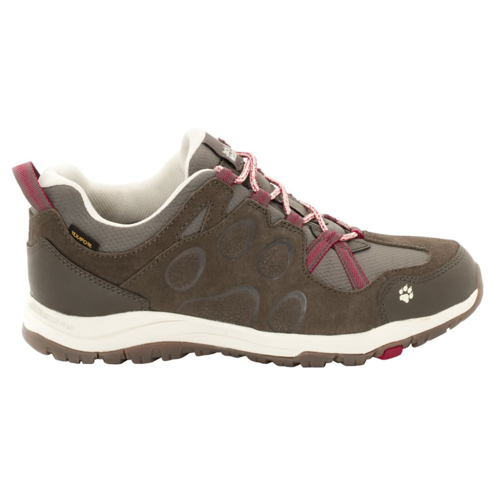 JACK WOLFSKIN Women's Rocksand Texapore Low Waterproof Hiking Shoes, Dark Ruby 6