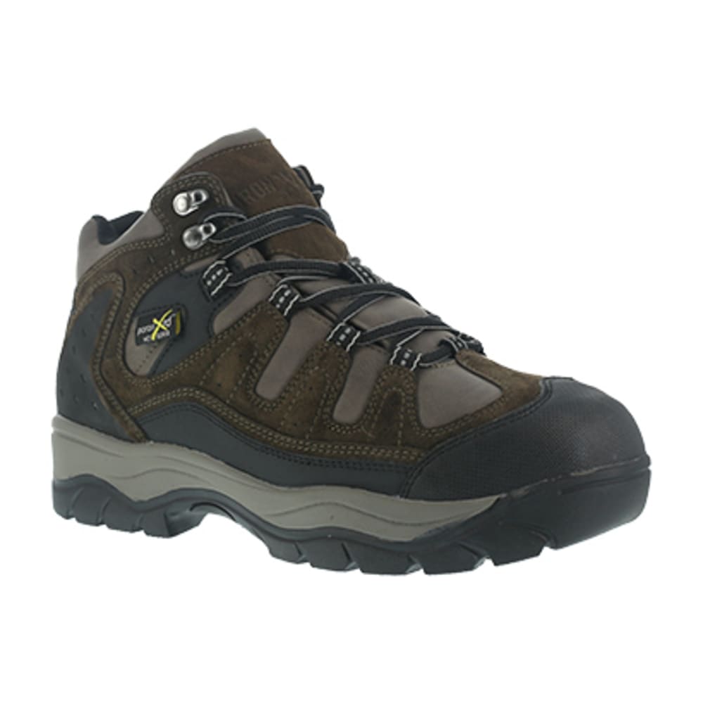 IRON AGE Men's High Ridge Steel Toe Poron XRD Internal Met Guard Sport Hiking Shoes, Brown 7