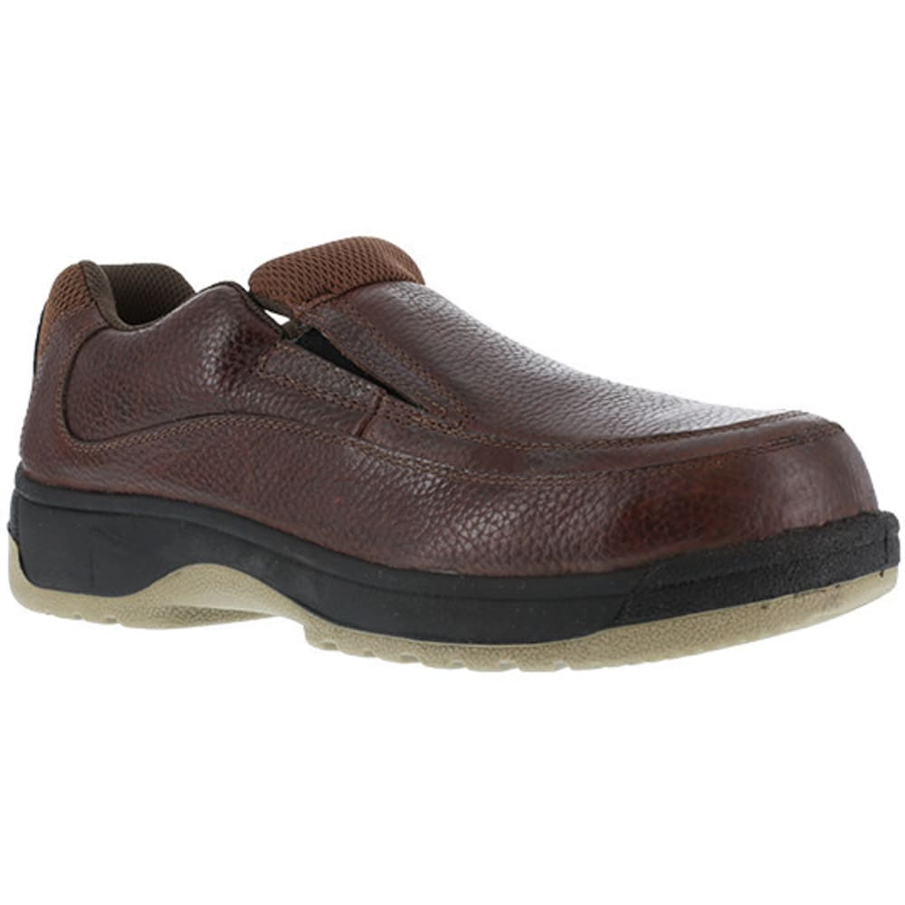 FLORSHEIM WORK Women's Lucky Steel Toe Eurocasual Slip On Shoes, Dark Brown 5